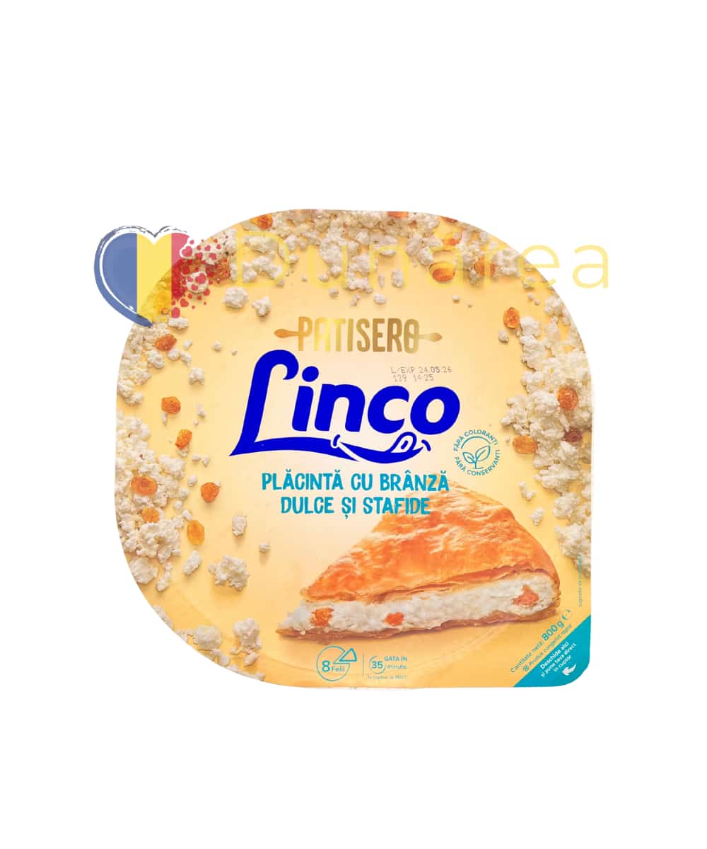 Linco Placinta Cu Branza Dulce Si Stafide 800g